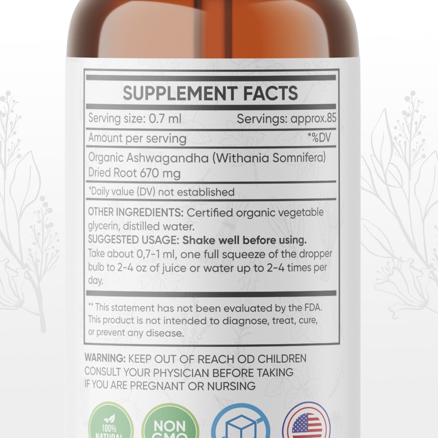 Ashwagandha Root Tincture - 2 Fl Oz