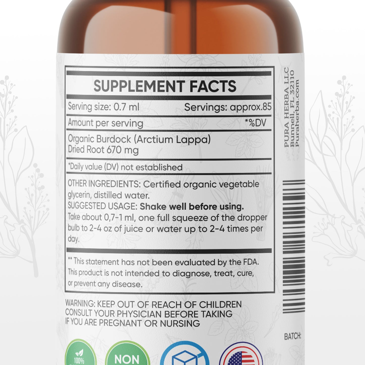 Burdock Root Liquid Extract   - 2 FL Oz