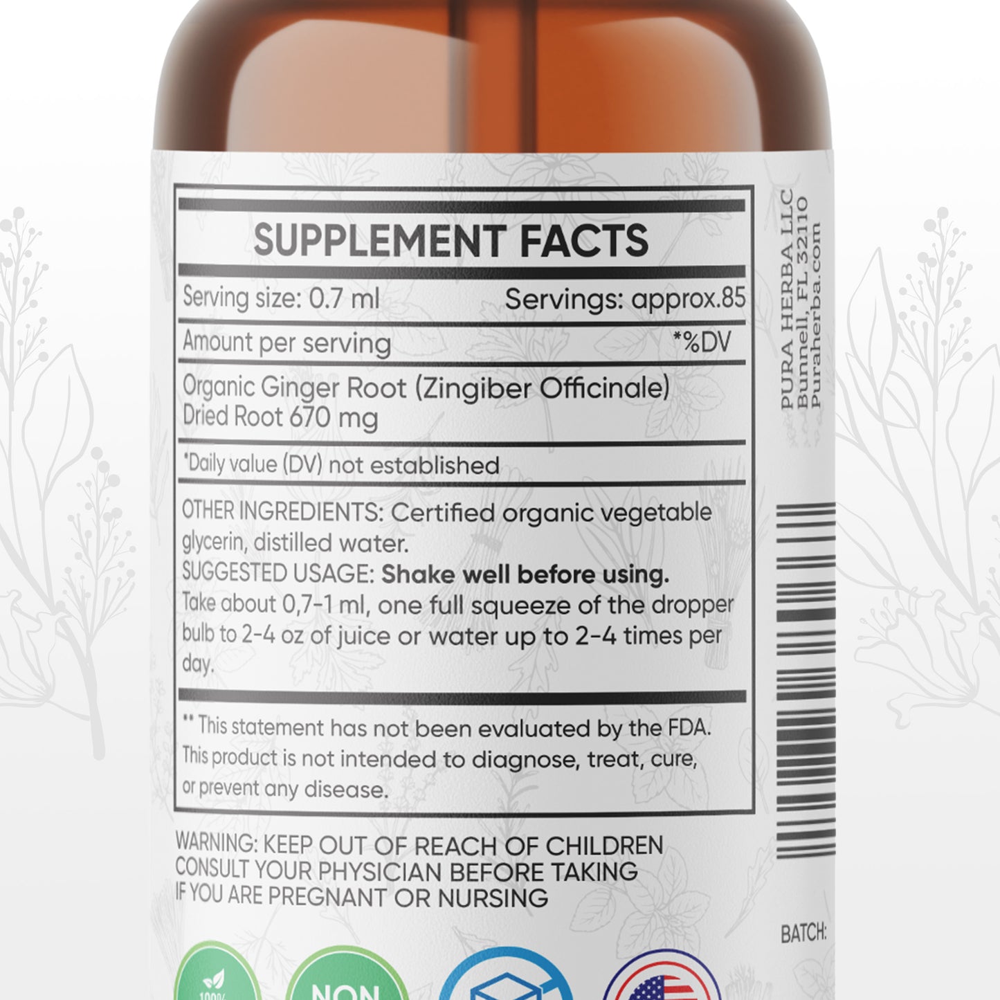 Ginger Root Liquid Drops  - 2 FL Oz