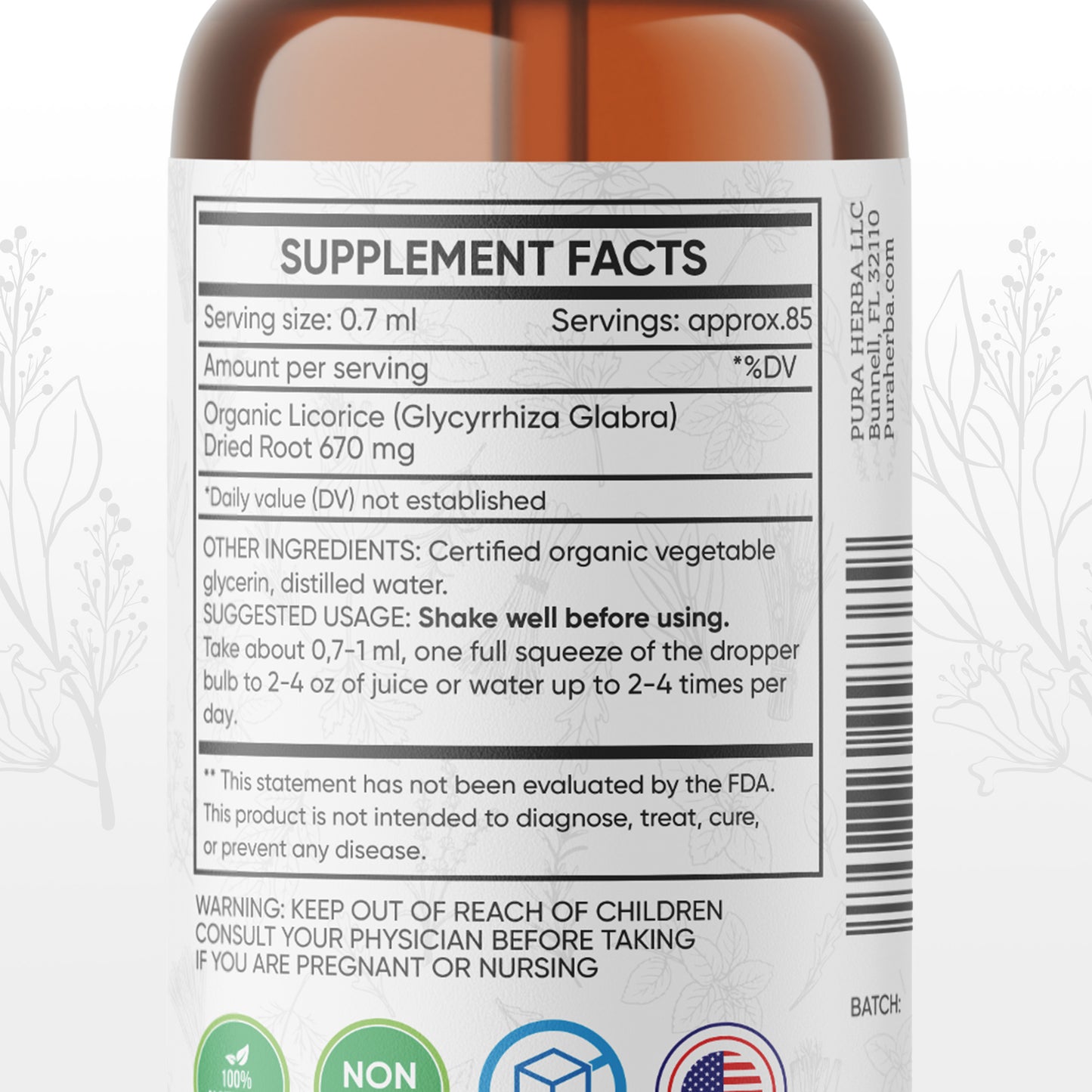 Licorice Root Liquid Extract  - 2 FL Oz