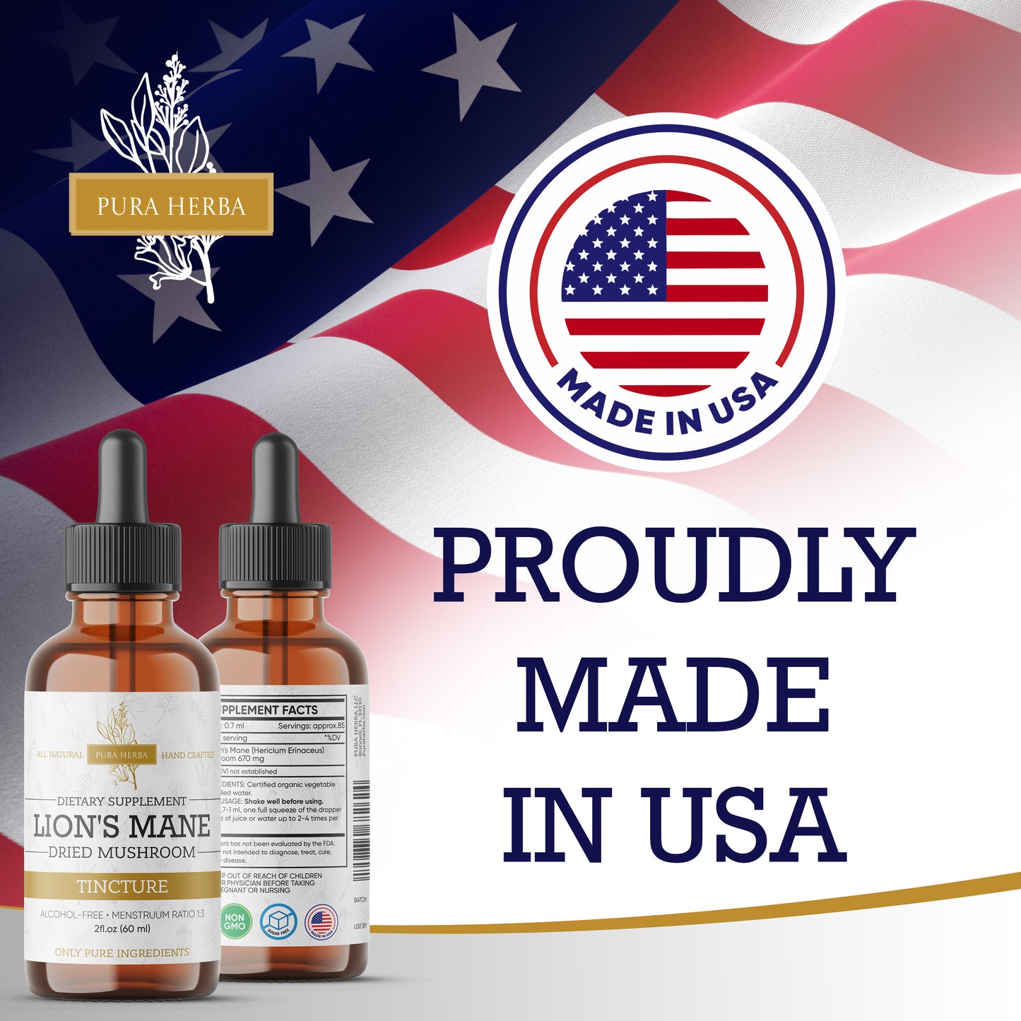 Lion’s Mane Mushroom Liquid Drops - 2 FL Oz